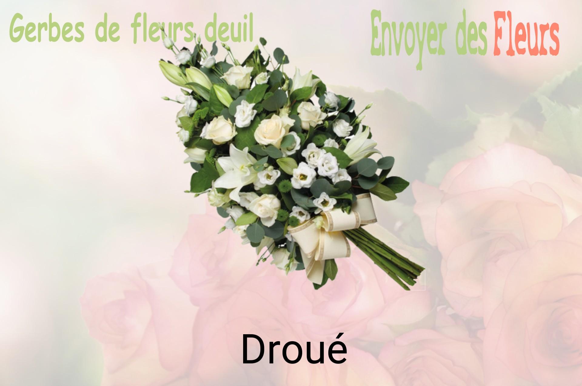 Gerbe de fleurs de deuil livrée à Droué